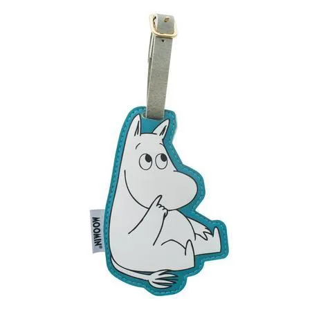 Moomintroll étiquette bagage turquoise PVC
