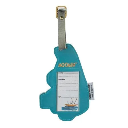 Moomintroll étiquette bagage turquoise PVC