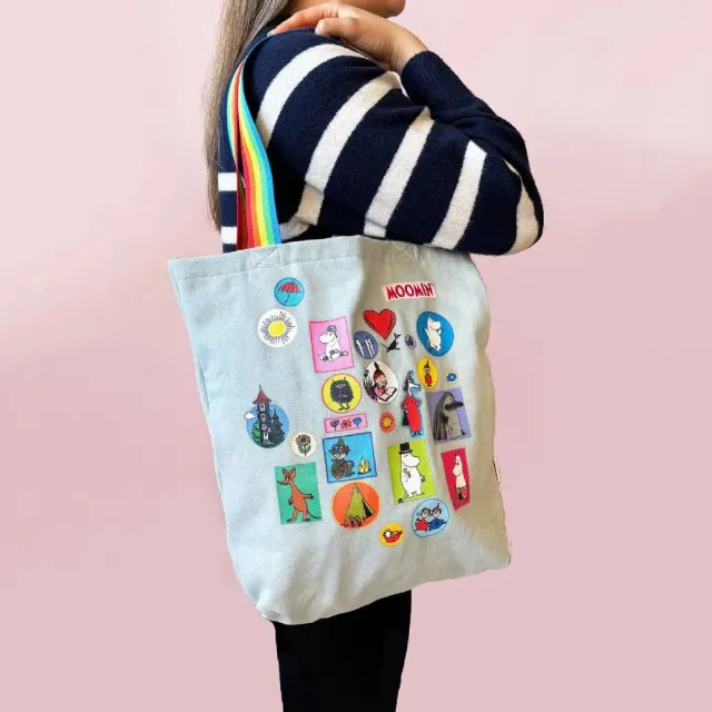 Moomintroll Denim tote bag jean patchs 45 x 39 cm