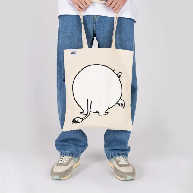 Moomintroll Butt tote bag blanc 38x42 cm coton