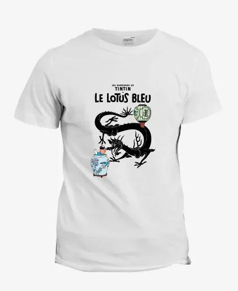 Pixgoodies Les Aventures de Tintin Le Lotus Bleu t-shirt coton