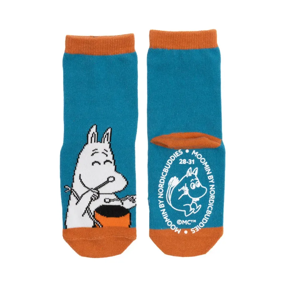 Moomintroll Drumming chaussettes enfant bleu pétrole
