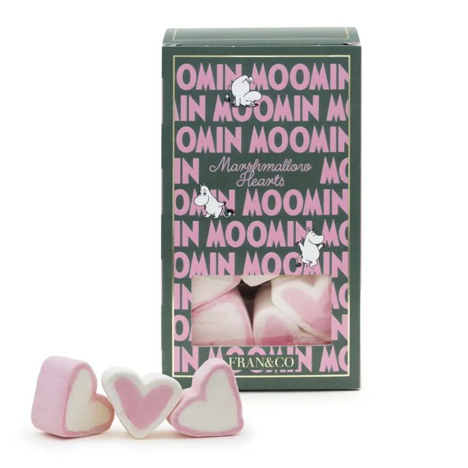 Moomintroll Marshmallow cœurs guimauve vanille 55g
