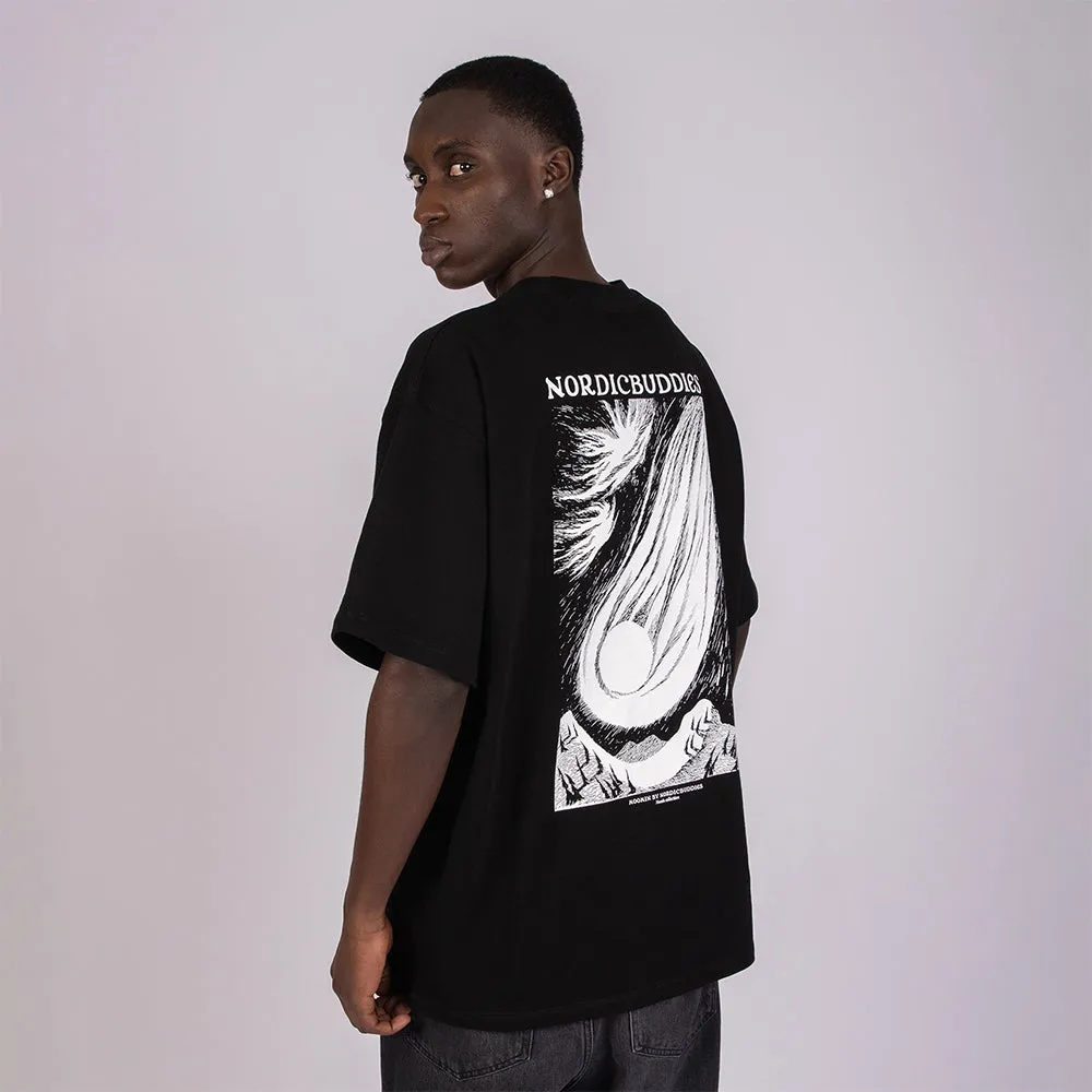 Moomintroll Comet T-shirt Unisexe Noir coton bio