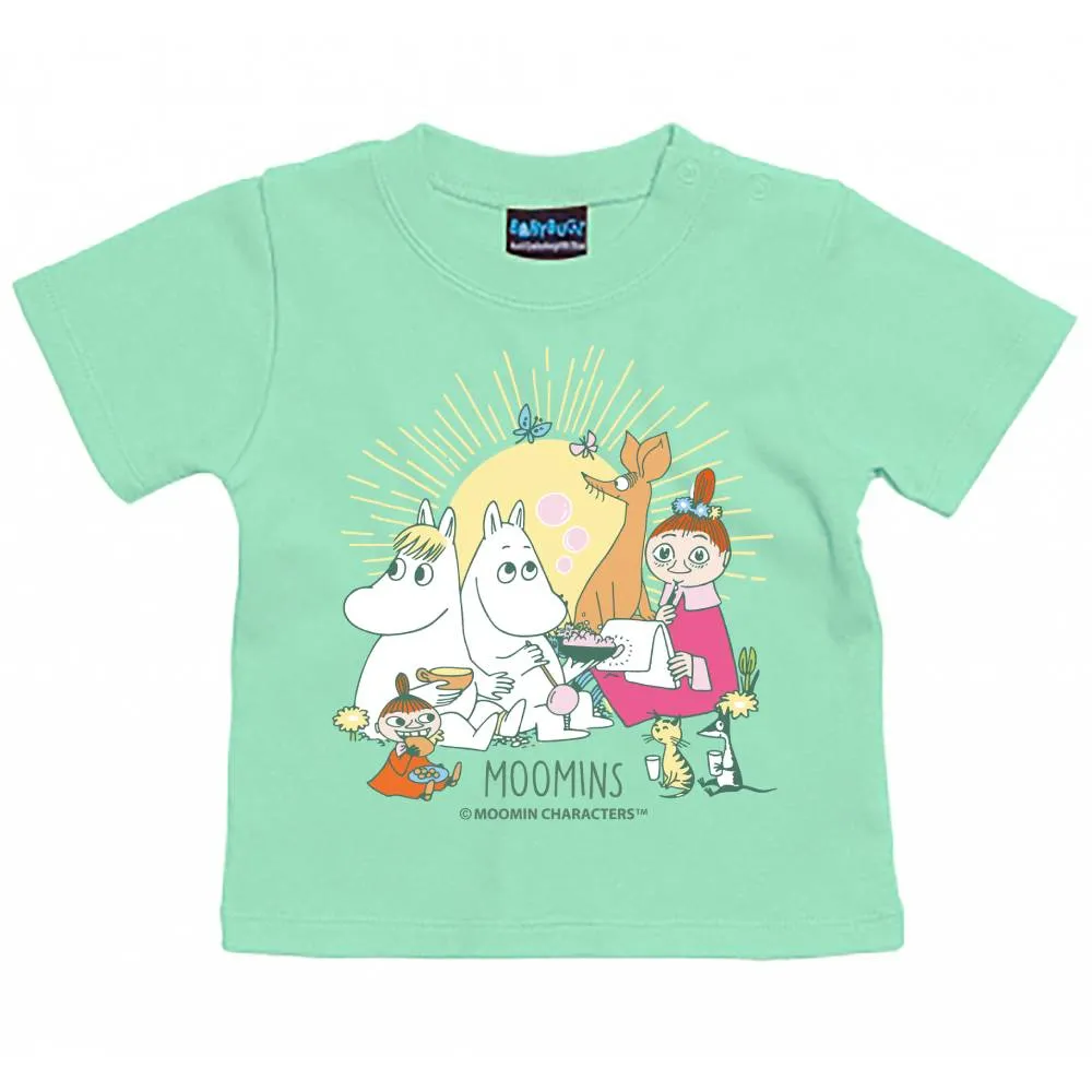 Moomintroll Moomins Friends t-shirt bébé vert coton bio
