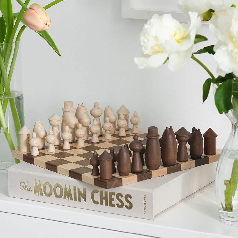 Moomintroll jeu d'échecs bois personnages vallée