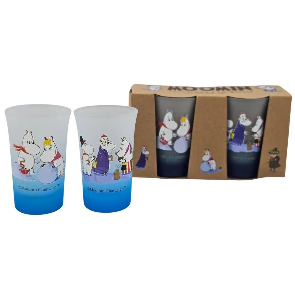 Moomintroll Snowball mini verre givré 5 cl x2