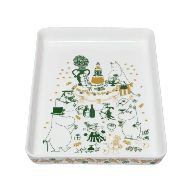 Moomintroll Gift of Love plat de service blanc 24x32 cm vitroporcelaine