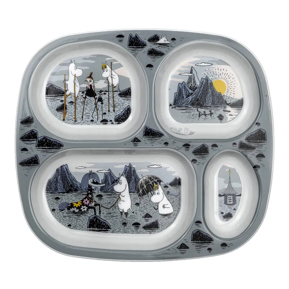 Moomintroll Islands assiette compartiments grise bébé 25 cm