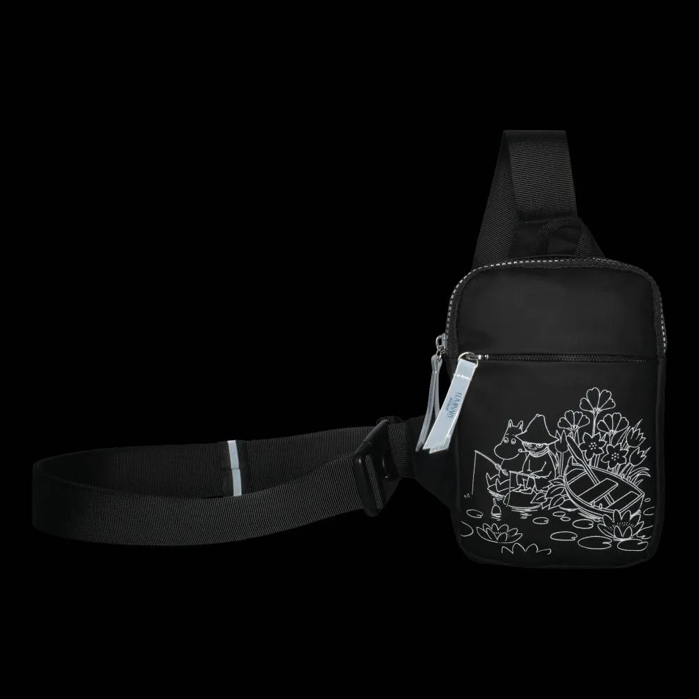 Moomintroll Fishing Sac bandoulière noir réfléchissant