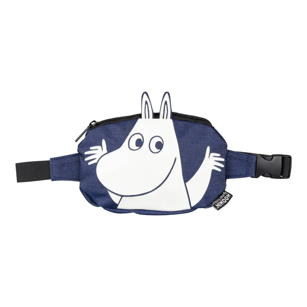 Moomintroll sac banane bleu coton 19 cm