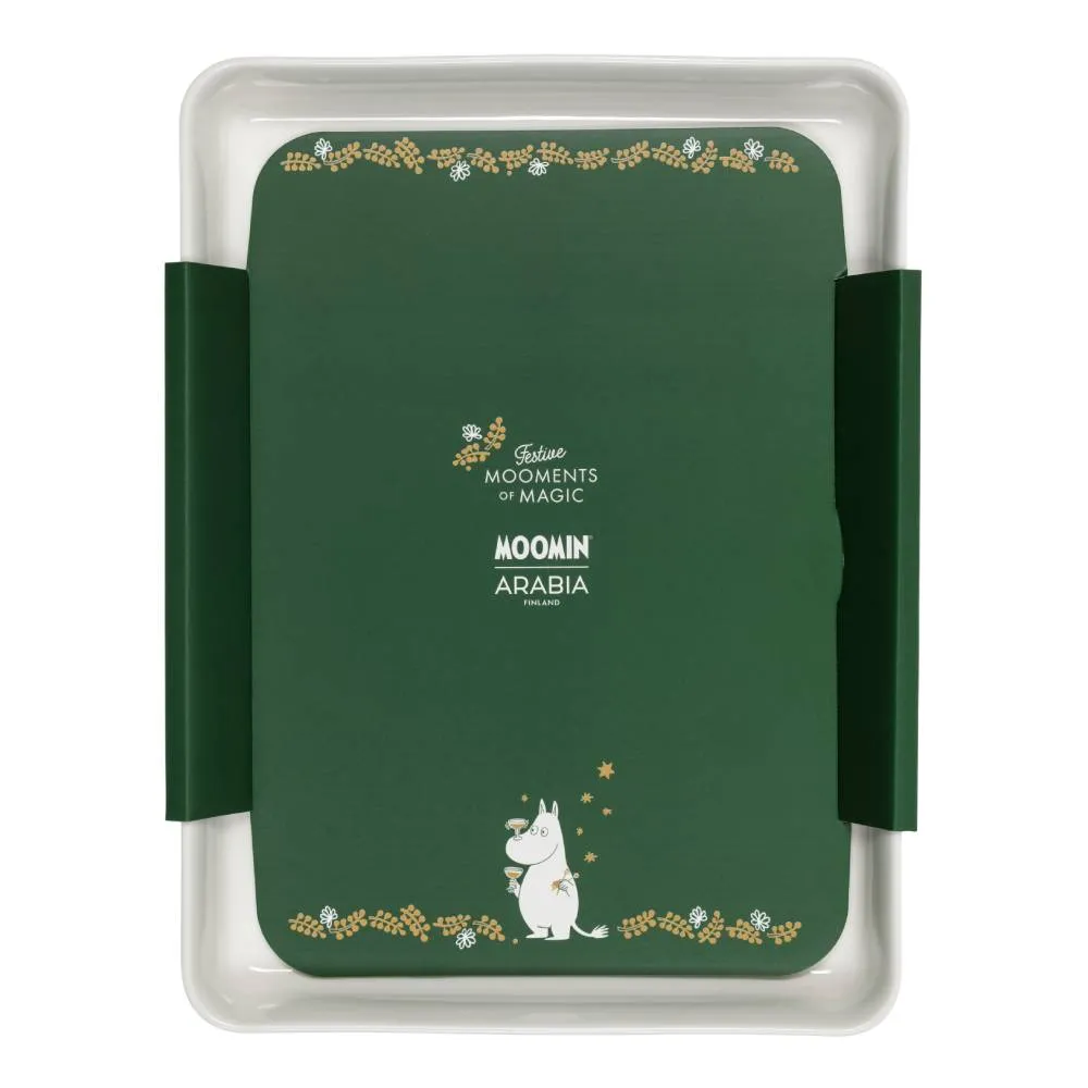 Moomintroll Gift of Love plat de service blanc 24x32 cm vitroporcelaine
