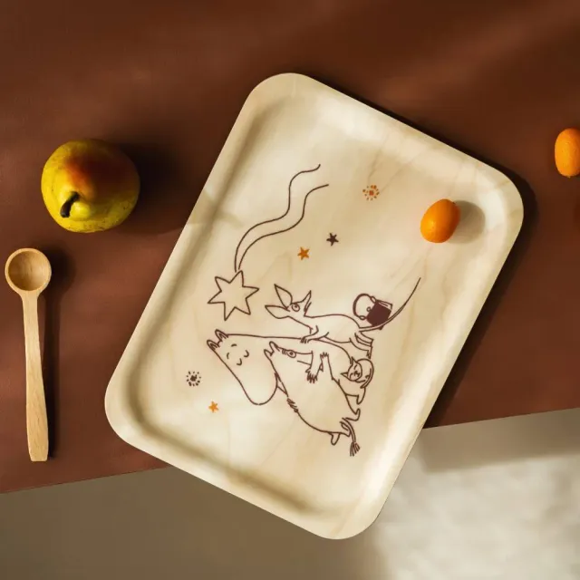 Moomintroll Comet plateau 27x20 cm bouleau