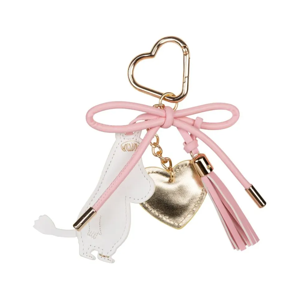 Moomintroll Snorkmaiden Heart breloque sac rose coeur similicuir