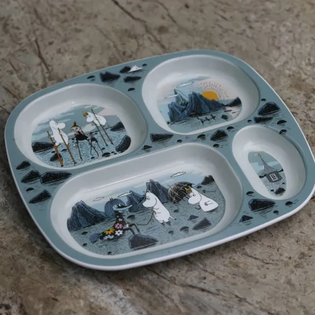 Moomintroll Islands assiette compartiments grise bébé 25 cm