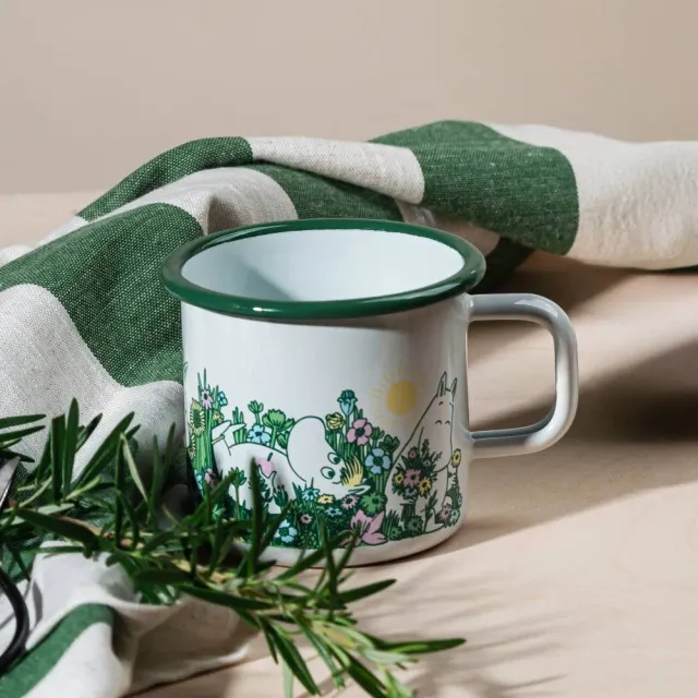 Moomintroll Garden mug émaillé blanc 37 cl