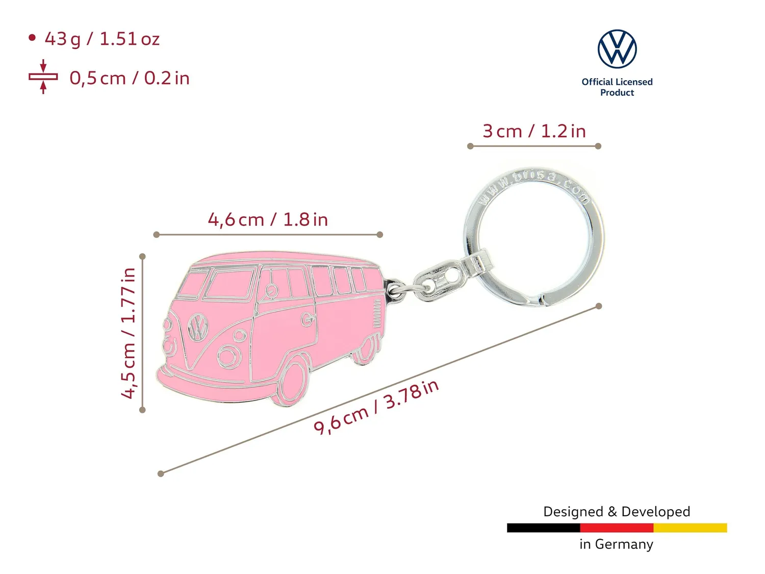 Brisa VW Collection T1 Bus porte-clés silhouette