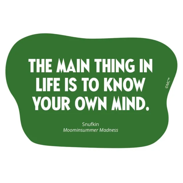 Moomintroll Snufkin The Main Thing sticker vinyle vert 9x9 cm