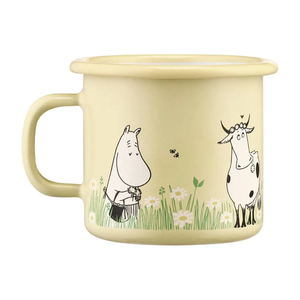 Moomintroll Meadow mug émail jaune 2,5 dl