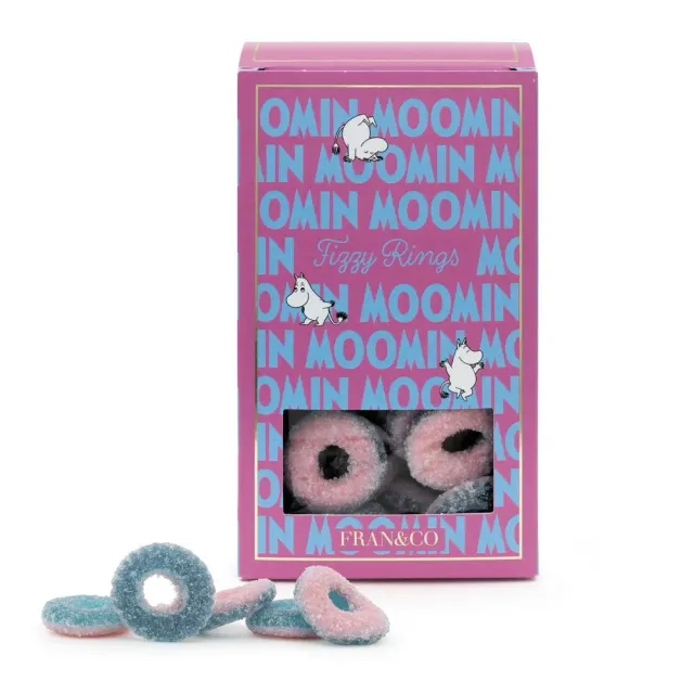 Moomintroll Moomin Fizzy Rings bonbons 140g bubble-gum