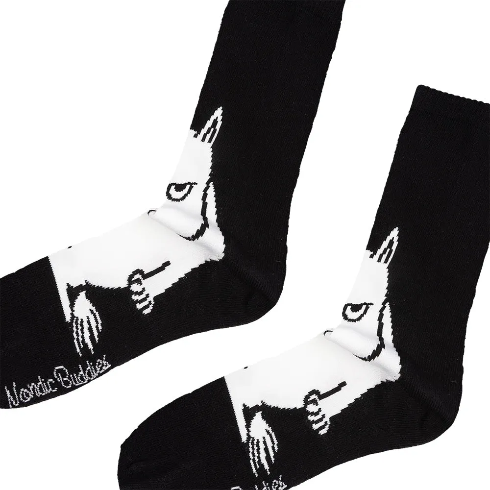 Moomintroll Angry Chaussettes noires 40-45 coton