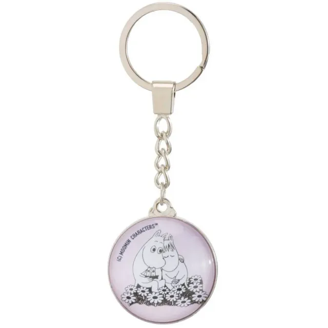 Moomintroll Hug porte-clés 3,5 cm métal verre rose