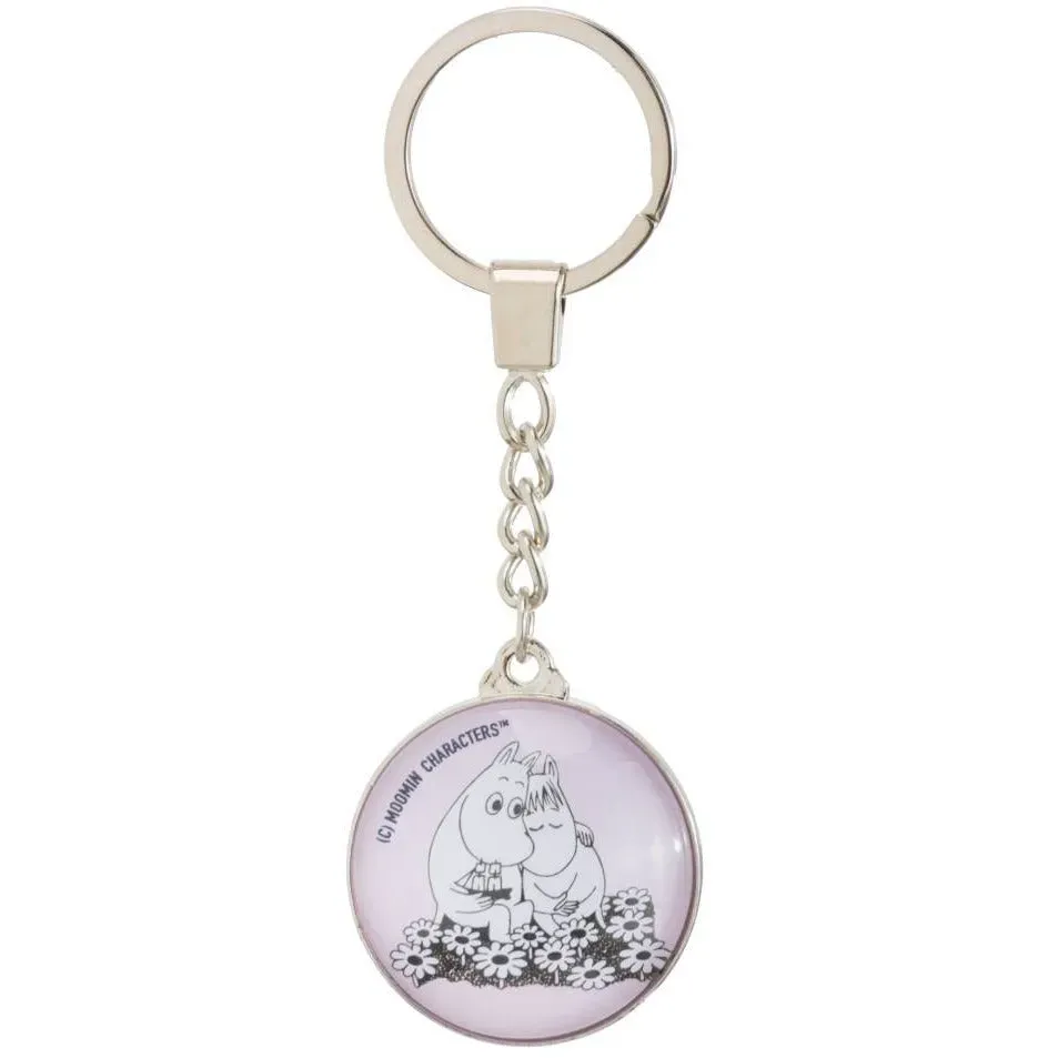 Moomintroll Hug porte-clés 3,5 cm métal verre rose