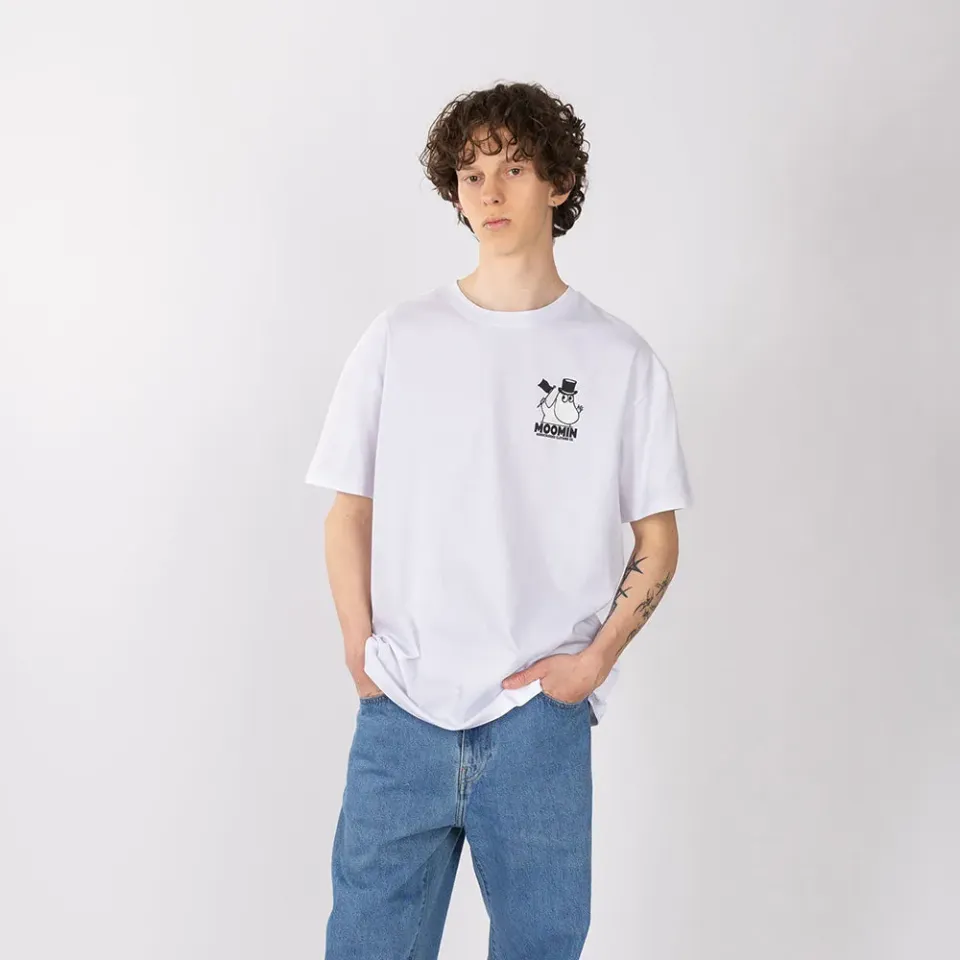 Moomintroll Moominpappa Flag t-shirt blanc coton adulte