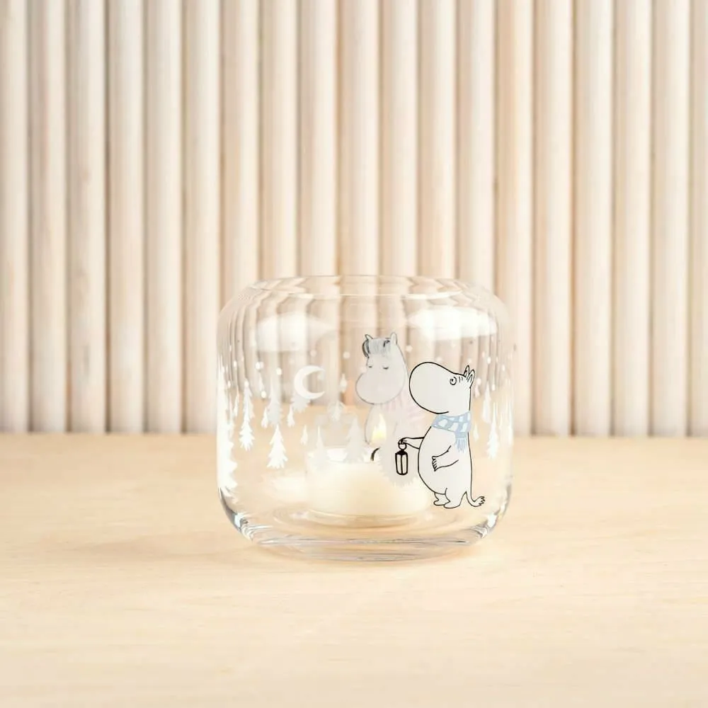 Moomin Snowfall photophore 8 cm en verre