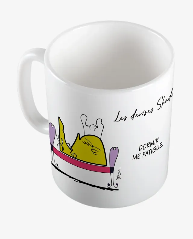 Pixgoodies Les Shadoks Dormir me fatigue mug céramique