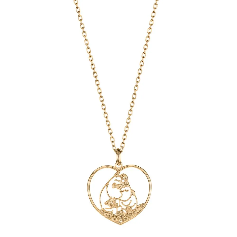 Moomintroll Lumoava collier coeur Love métal recyclé