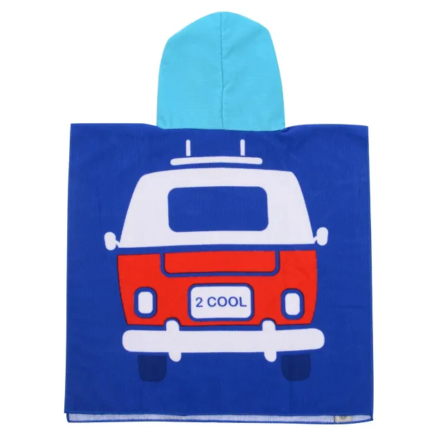 Brisa Volkswagen poncho enfant bleu à capuche