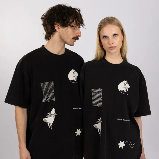 Moomintroll Comet T-shirt noir unisexe coton