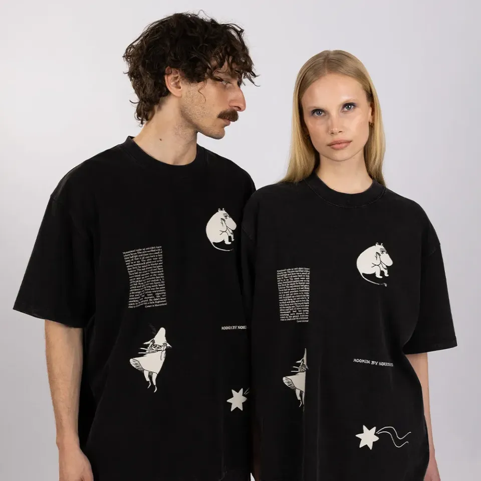 Moomintroll Comet T-shirt noir unisexe coton