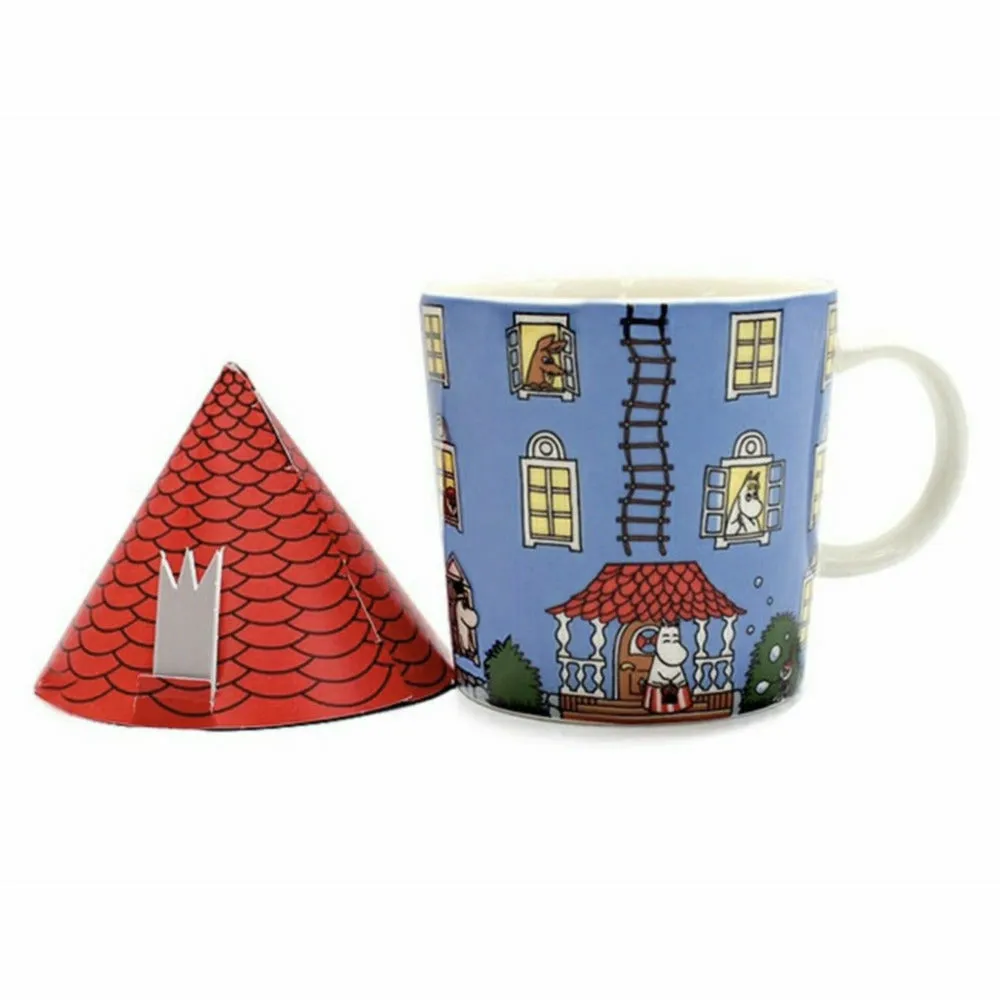 Moomintroll Moominhouse mug 30 cl bleu en vitro-porcelaine