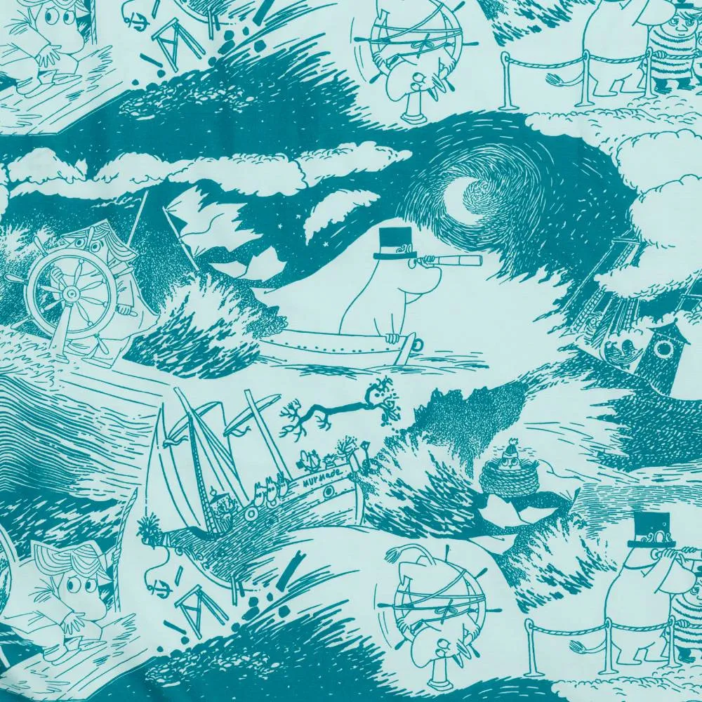 Moomintroll Sailing taie d’oreiller coton bio marine