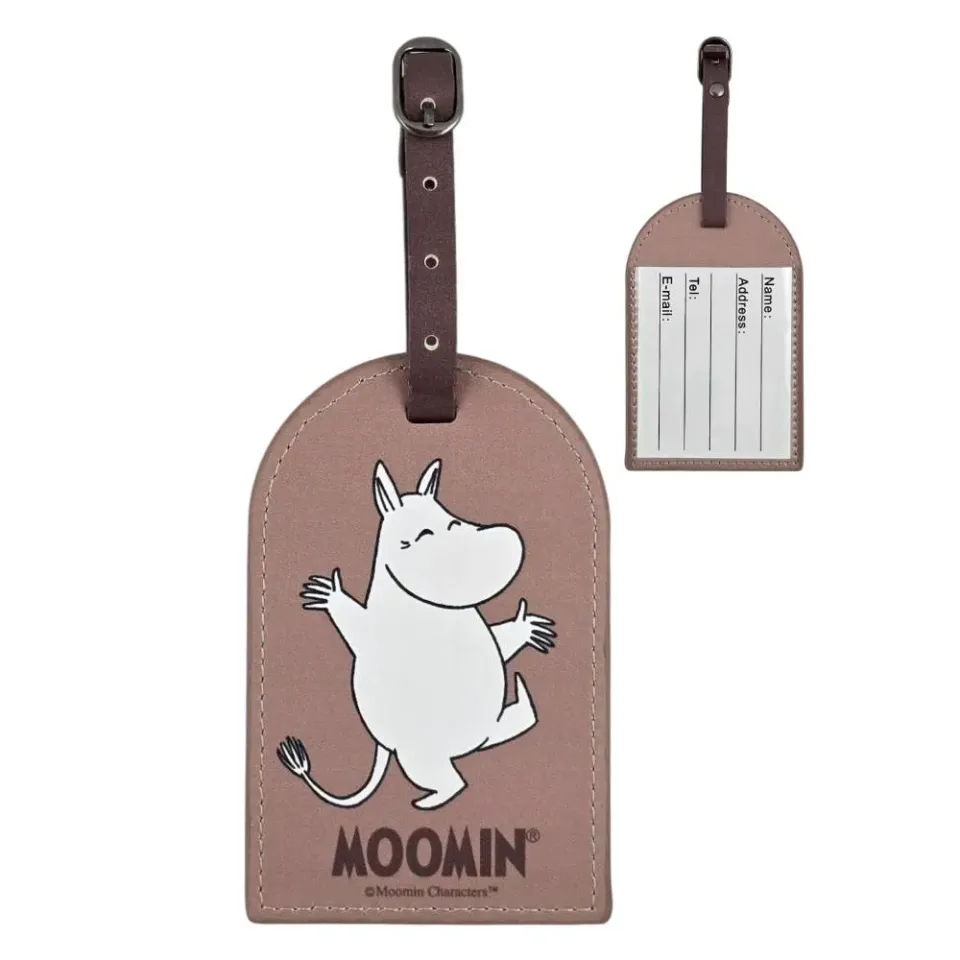Moomintroll étiquette bagage marron 7x11 cm