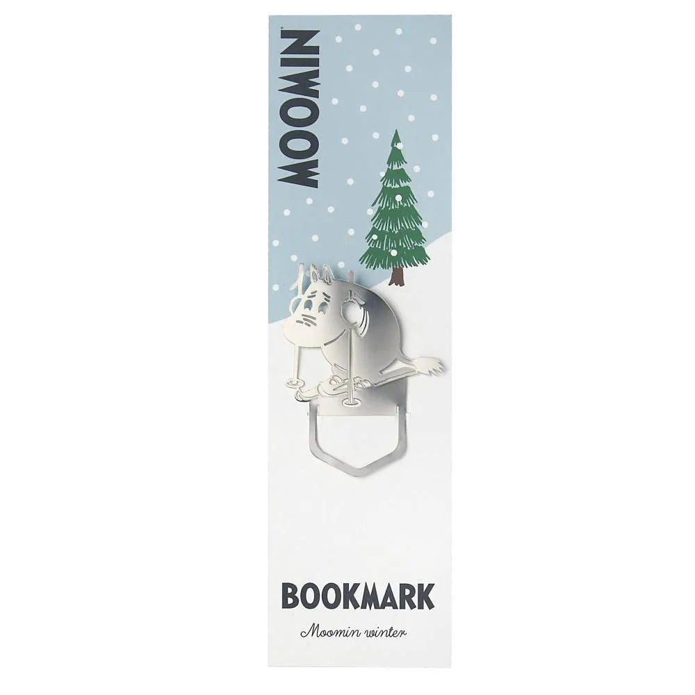 Moomintroll Skiing Marque-page clip métal argenté