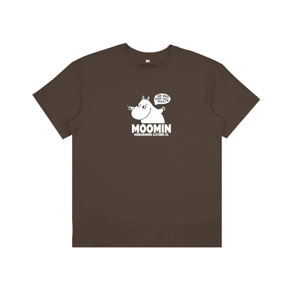 Moomintroll Happy t-shirt marron coton oversize