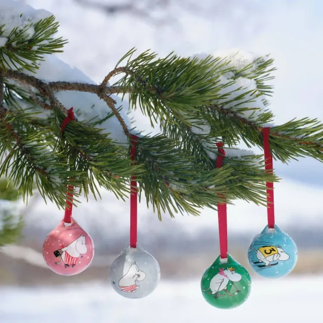 Moomintroll Winter Sports boules de Noël lot de 4