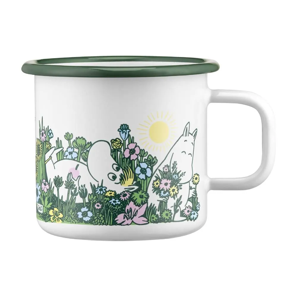 Moomintroll Garden mug émaillé blanc 37 cl