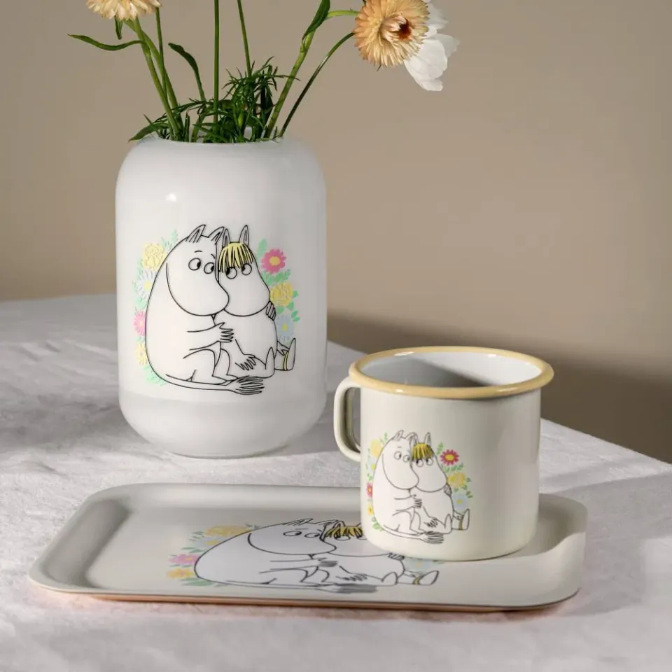 Moomintroll Flowers mug émail blanc