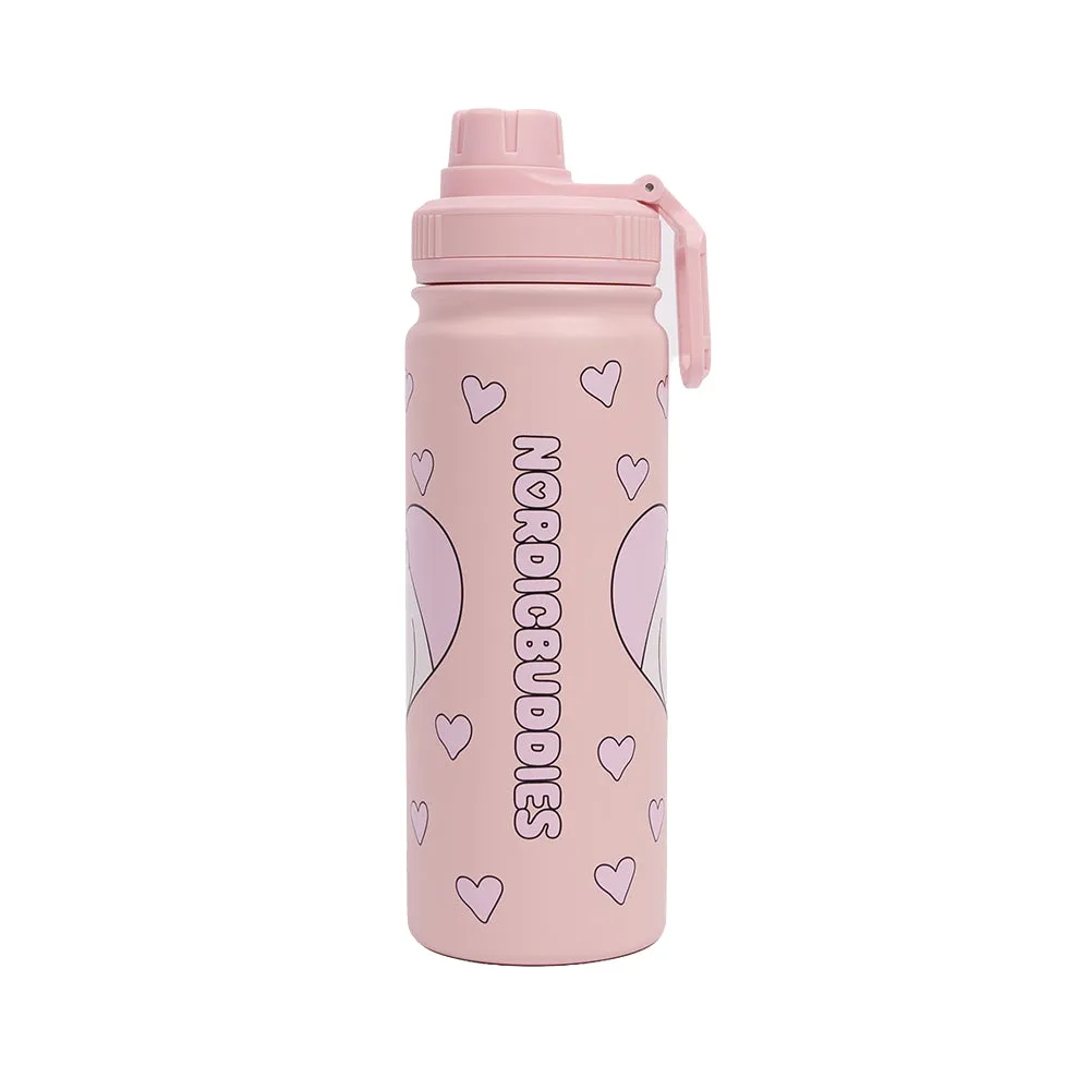 Moomintroll Love Gourde isotherme rose 550 ml inox