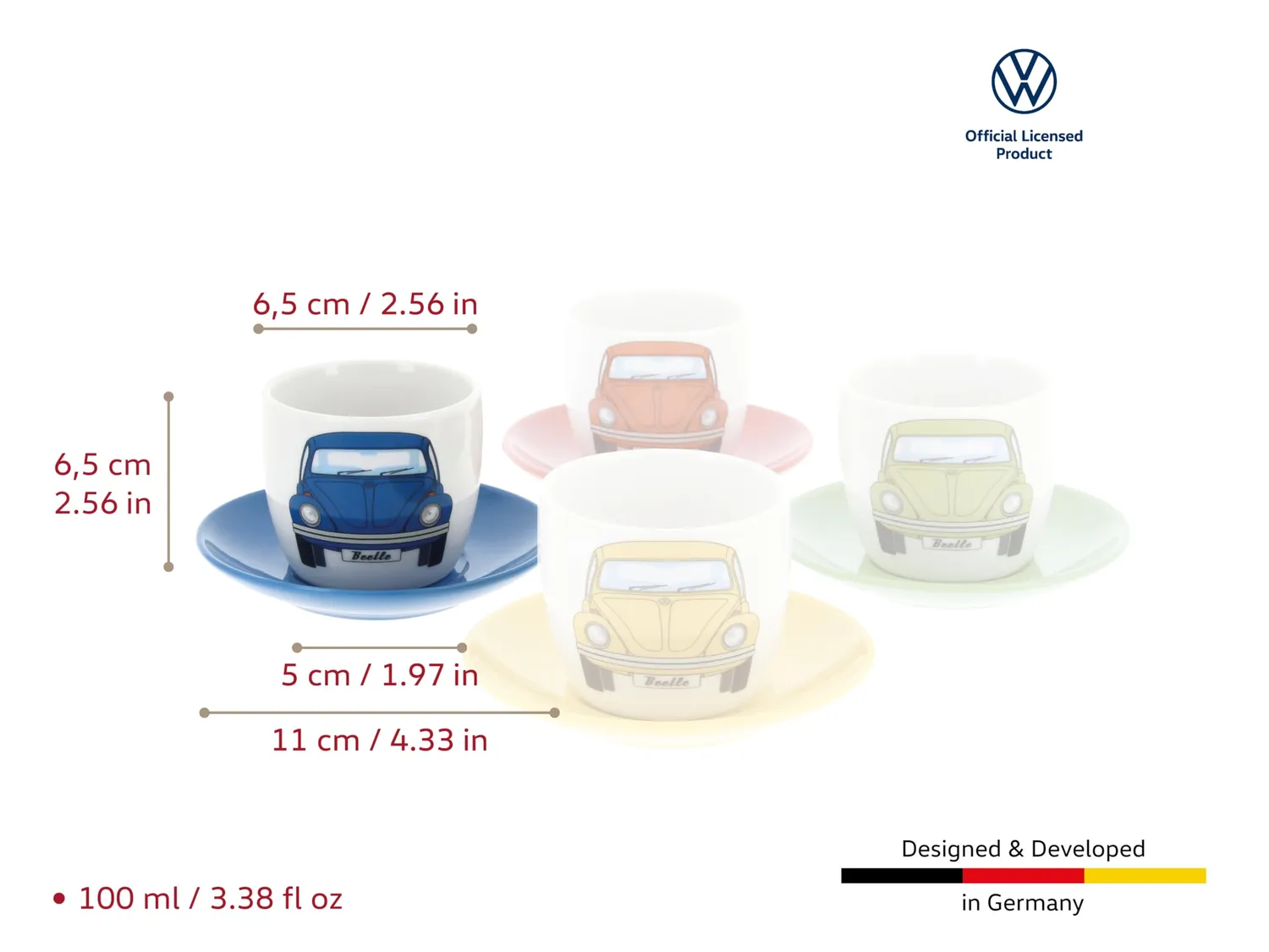 Brisa VW Collection Coccinelle Avant tasses espresso