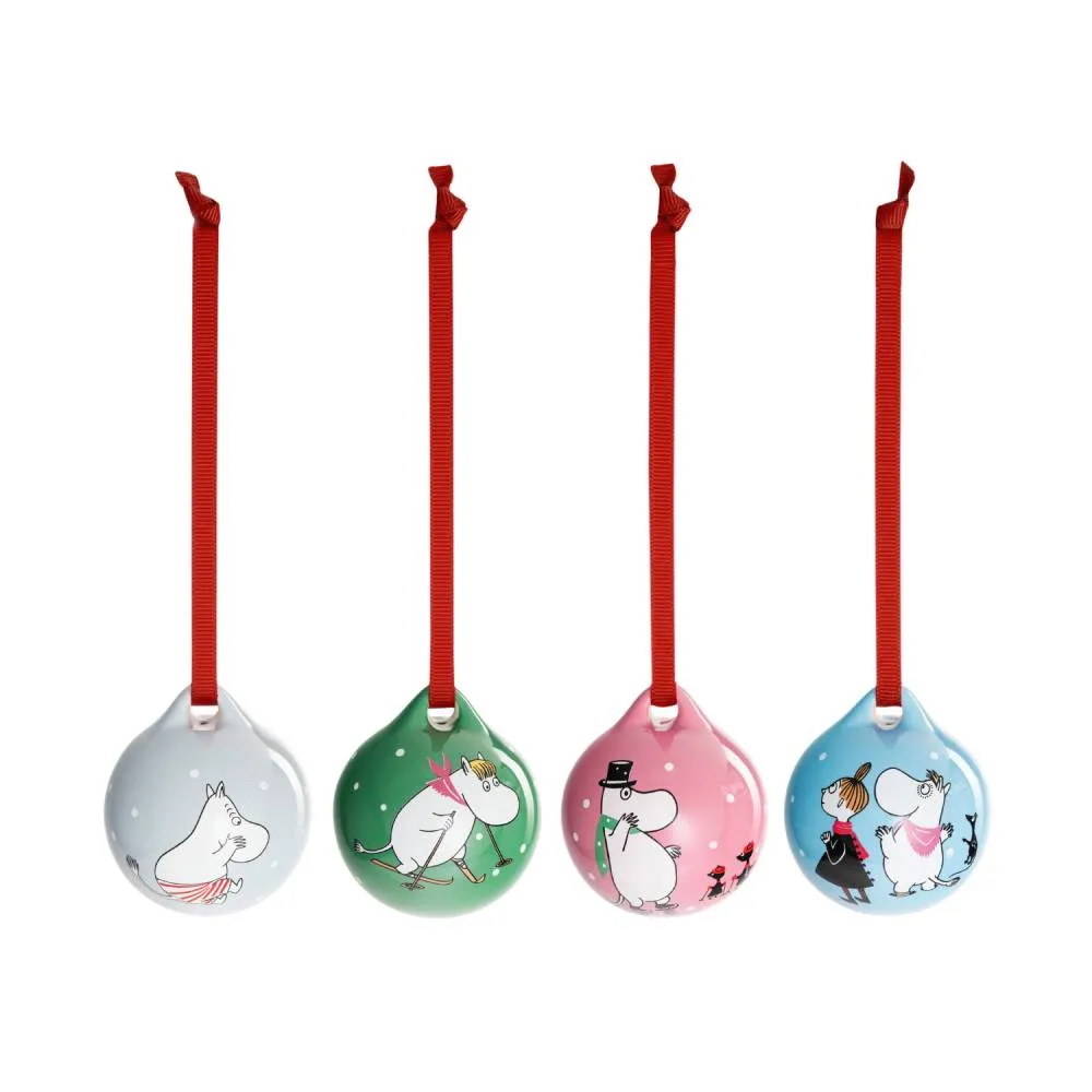 Moomintroll Winter Sports boules de Noël lot de 4