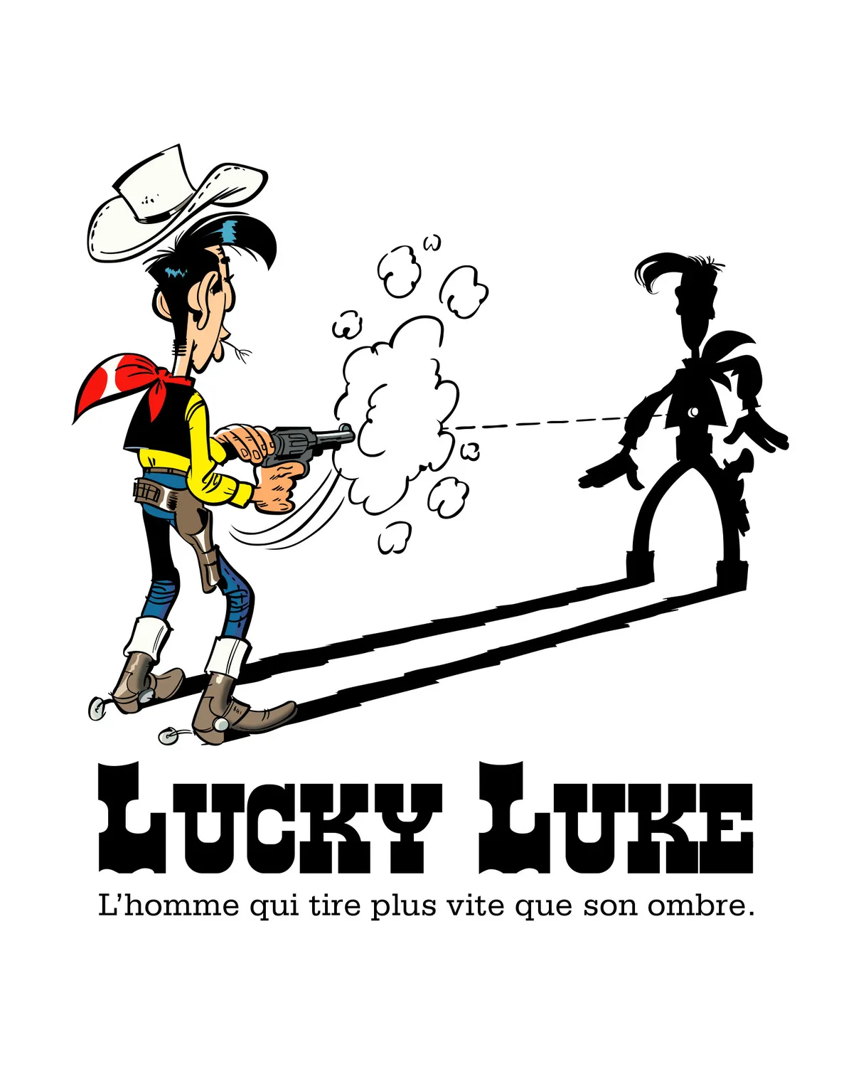 Pixgoodies Lucky Luke tire plus vite t-shirt coton