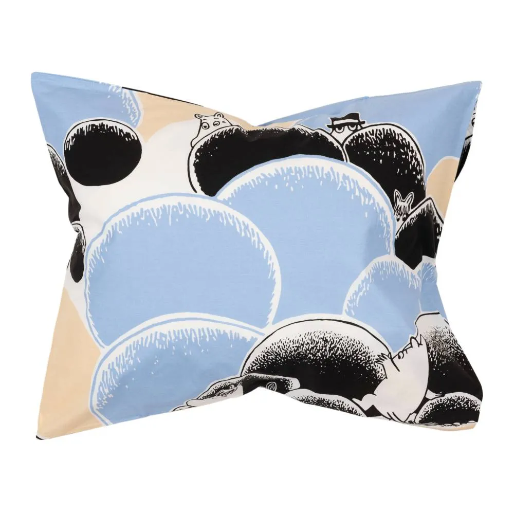 Moomintroll Pebbles Taie d'Oreiller Bleue Coton Bio