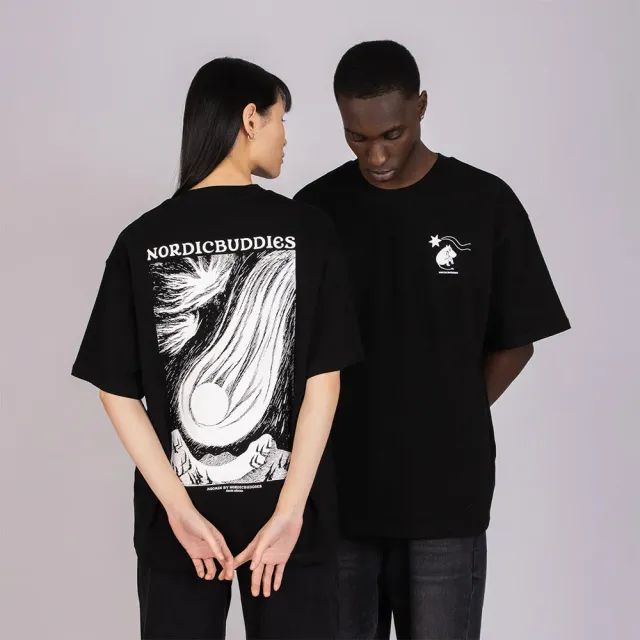 Moomintroll Comet T-shirt Unisexe Noir coton bio