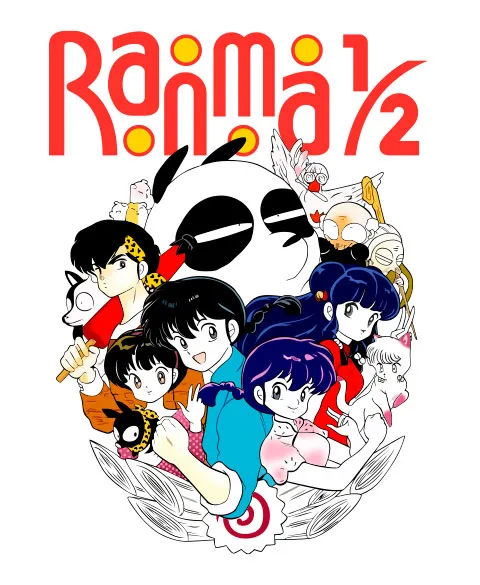 T-shirt Ranma 1/2 Ranma Saotome et sa bande coton