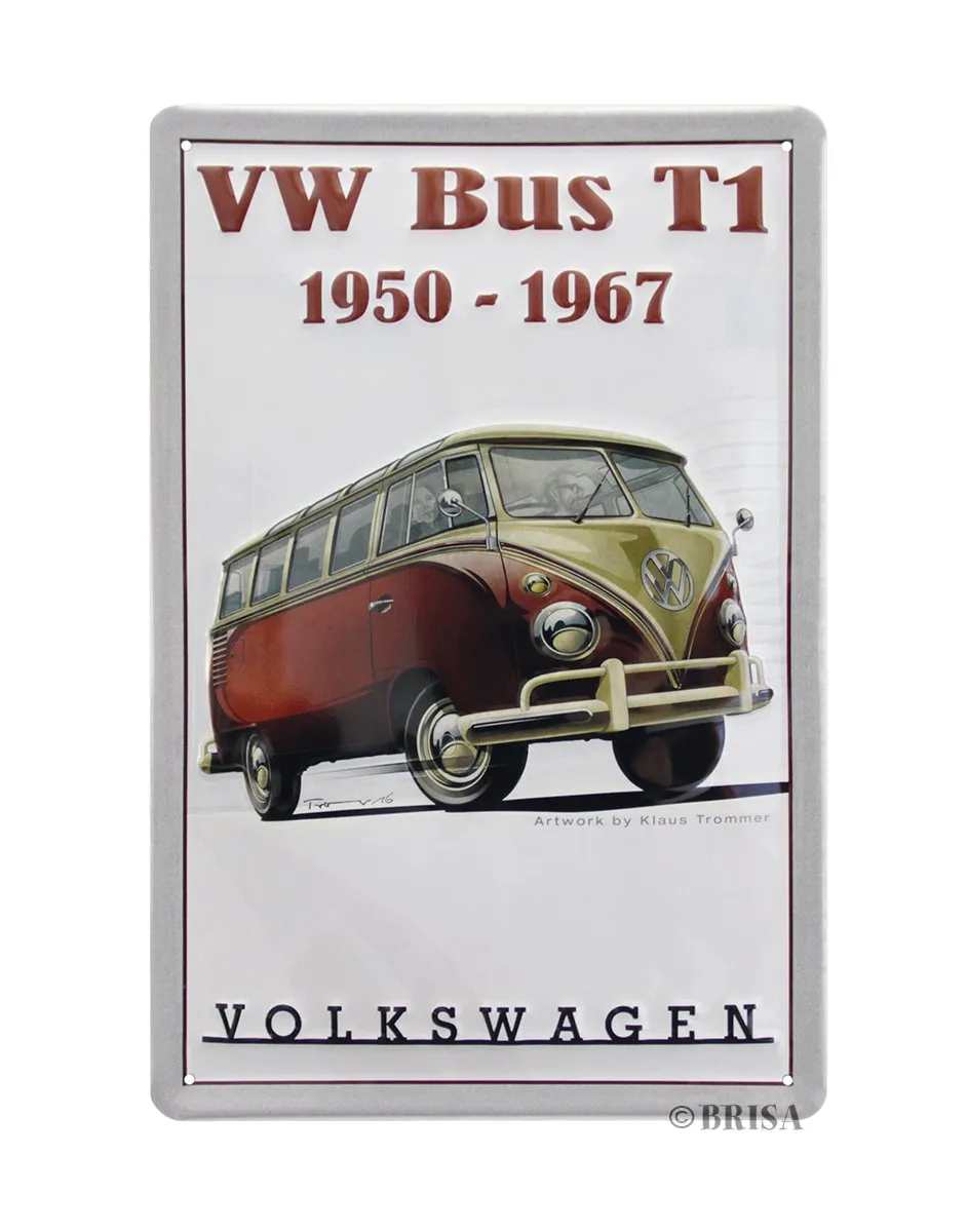 Brisa VW Collection T1 Bus Combi plaque métal 30x20 cm